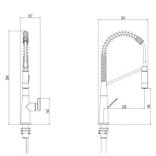 Смеситель для кухонной мойки Azario SPRING AZ-VGT569183PA выдвижной излив